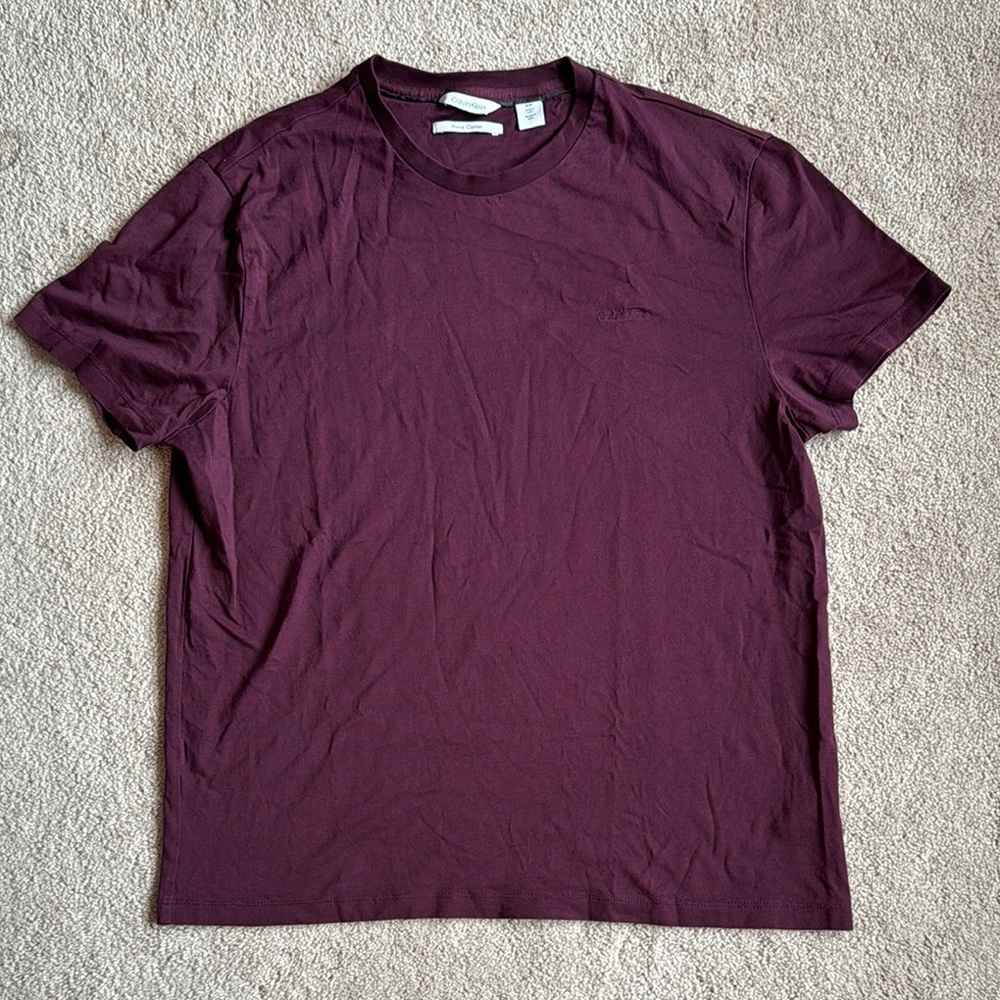 Men's Calvin Klein Burgundy T-Shirt